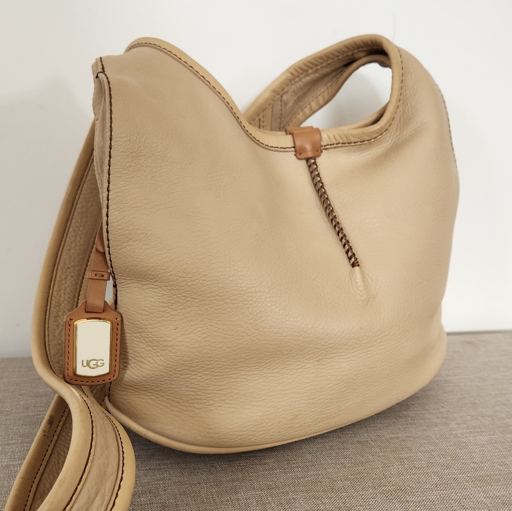 UGG Beige Leather Hobo Bag